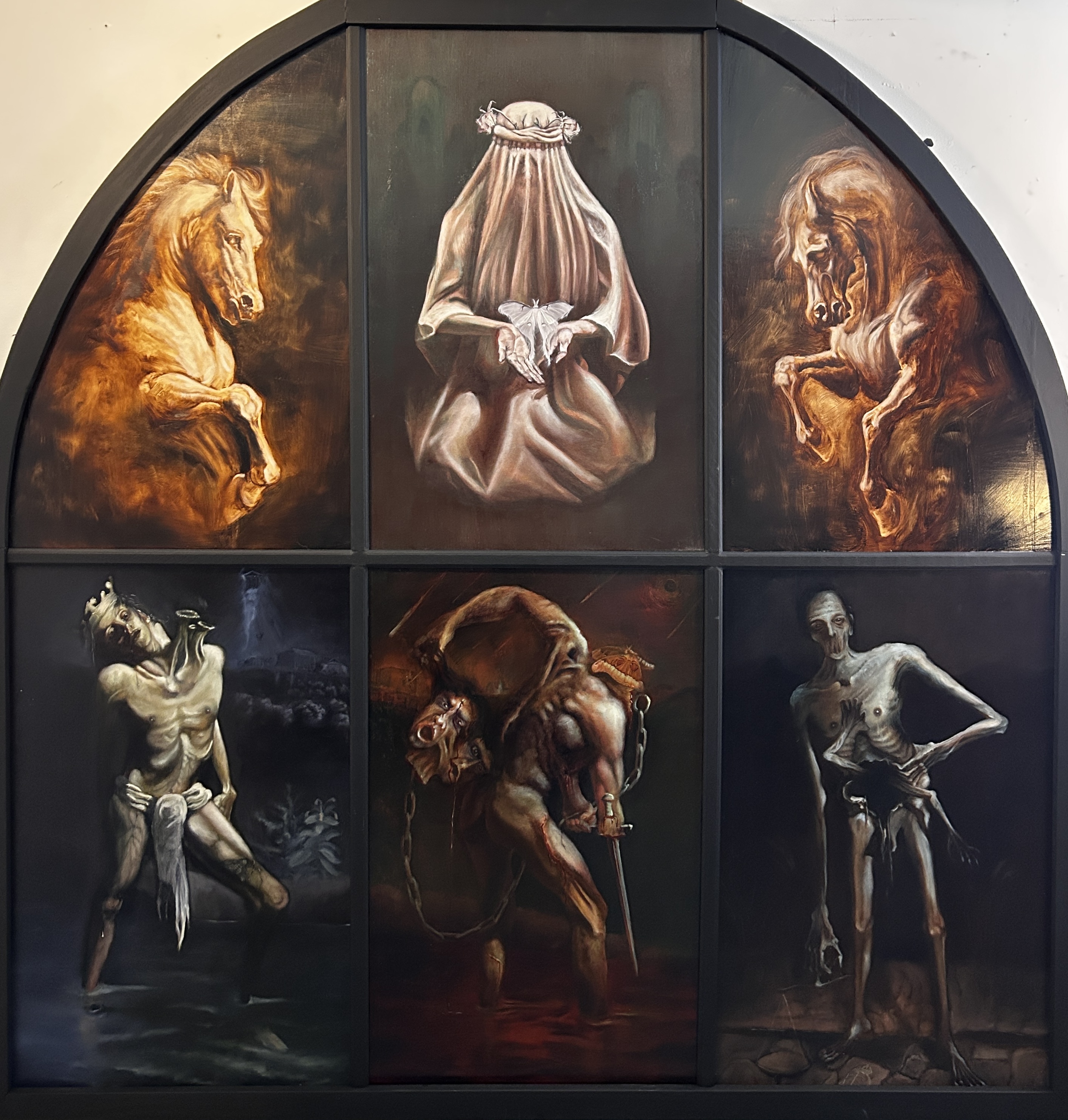 Existential, an oil painting on canvas and panel by Justin Beck